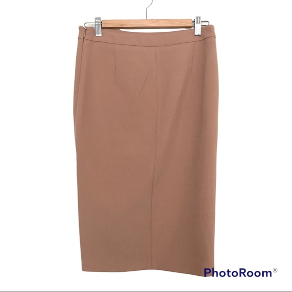 Zara Tan Midi Skirt | Side Slit | Mod Stripe - Picture 5 of 9